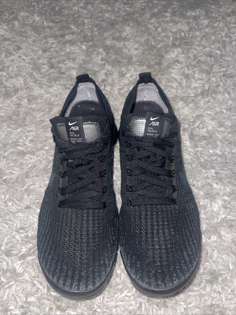 Nike Air Vapormax Flyknit 3 Triple Black Women’s Size 9.5